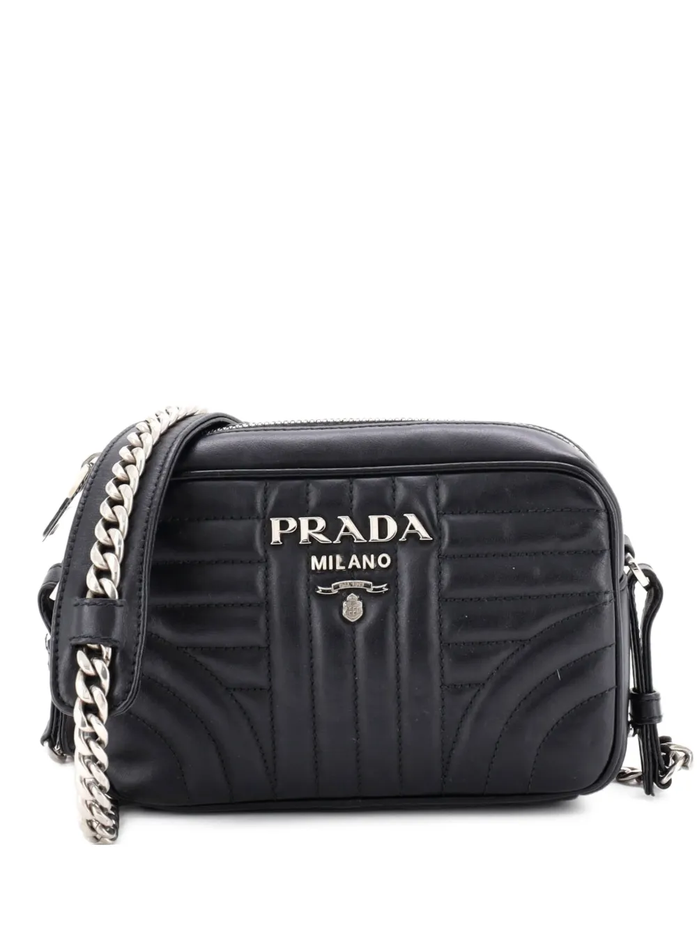 Prada Pre-Owned Borsa a tracolla Diagramme mini in pelle trapuntata - Nero