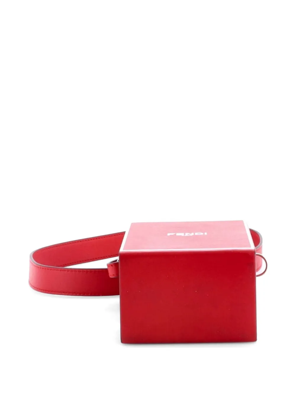 Fendi Pre-Owned Logo Vertical Box Leather crossbody bag - Rosso