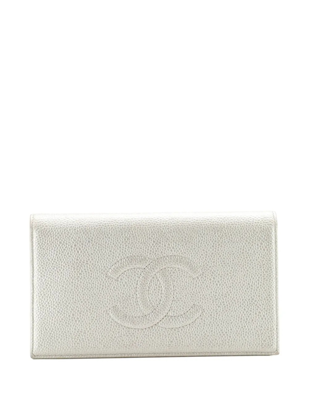 CHANEL Pre-Owned Timeless L-Yen Wallet Caviar Long small wallets - Argento