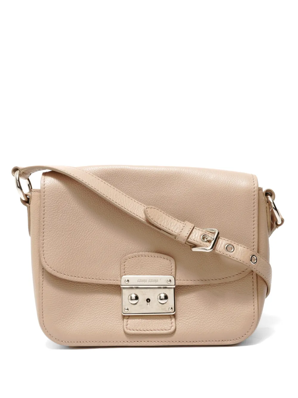 Miu Miu Pre-Owned 2016-2018 Vitello push-lock crossbody bag - Toni neutri
