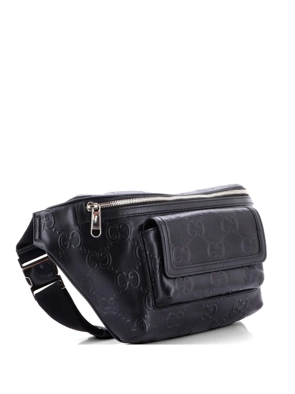 Gucci Pre-Owned Front Pocket GG Embossed Perforated Leather belt bag - Nero
