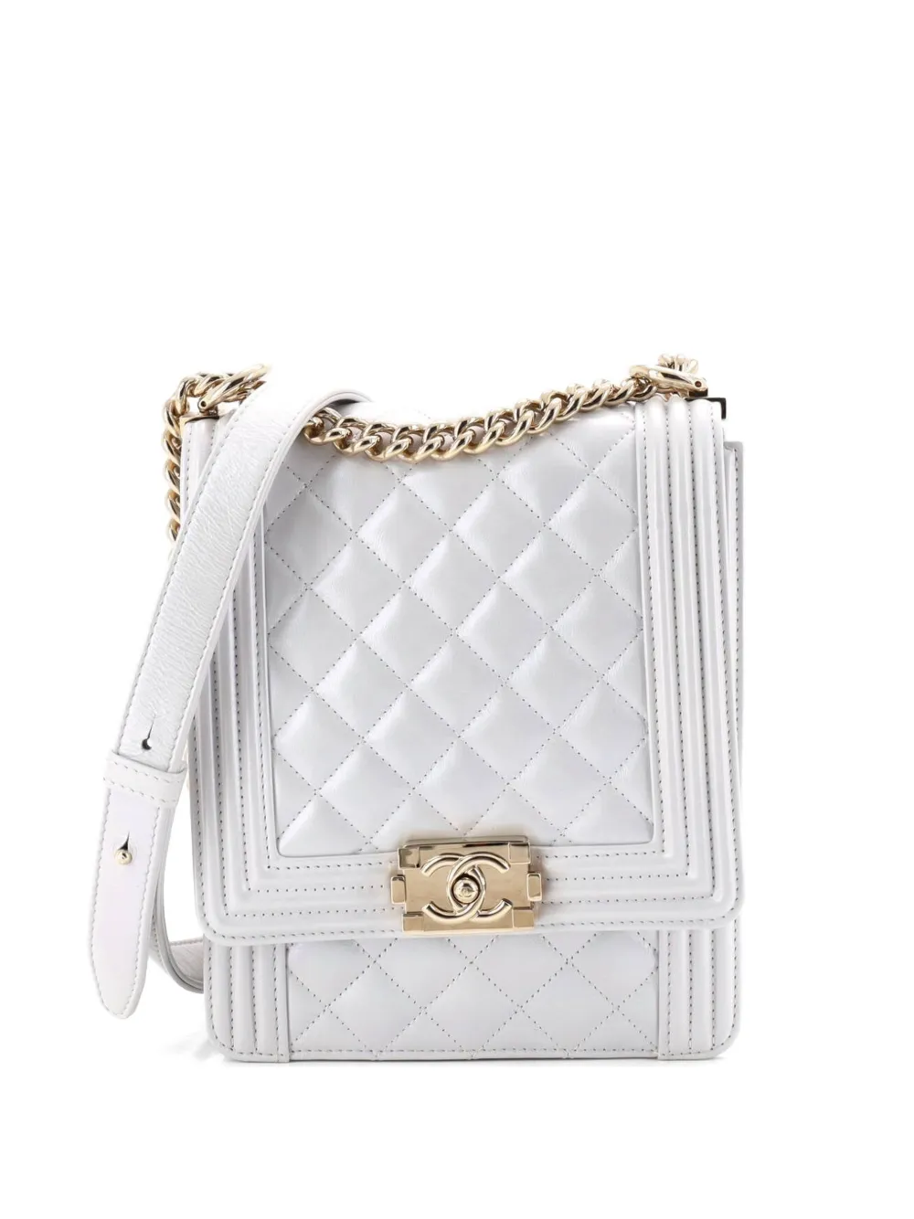 CHANEL Pre-Owned Borsa a tracolla North South Boy - Grigio