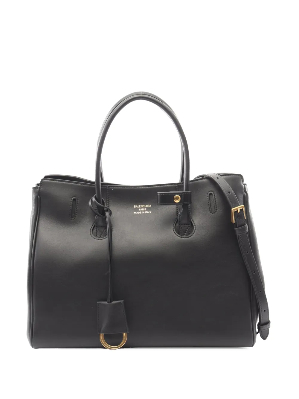 Pre-owned Balenciaga 2010-2026 Small Smooth Calfskin Hampton Carry All Satchel In Black