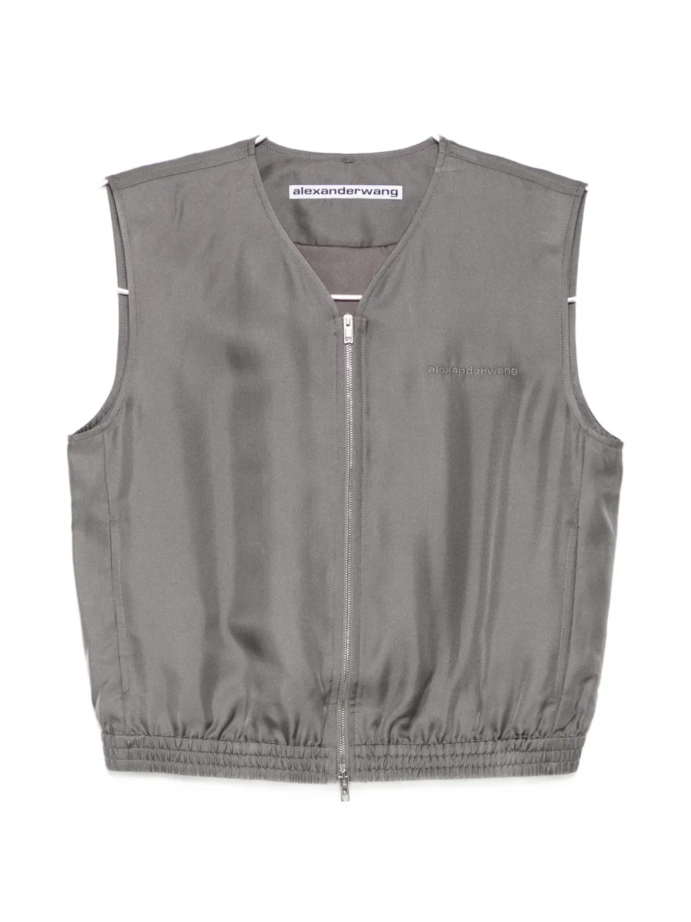 Alexander Wang zip-up silk vest top - Grau
