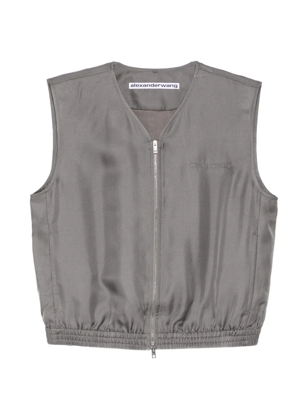 Alexander Wang zip-up silk vest top - Grey