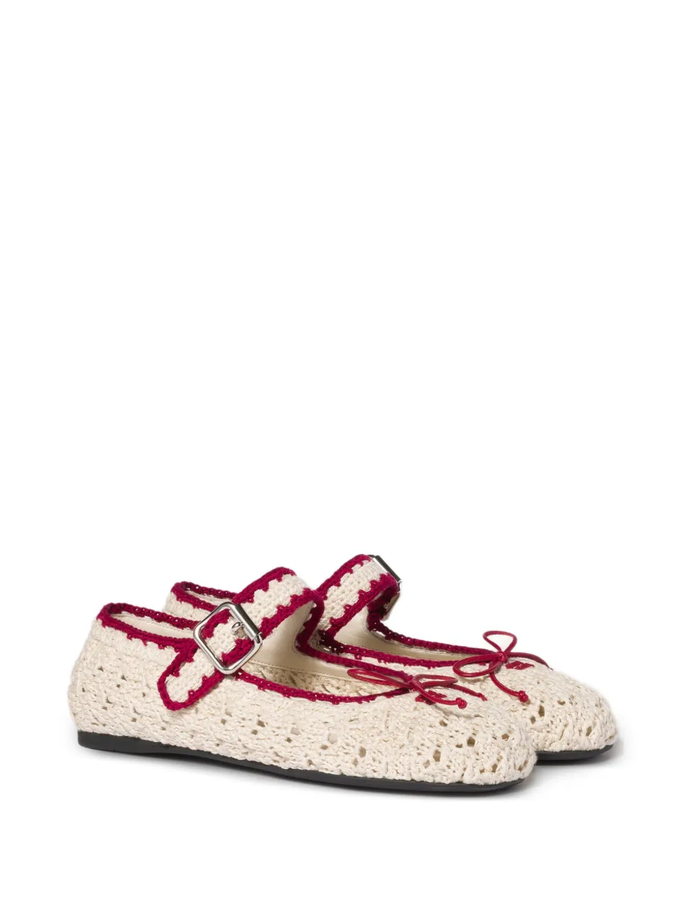 Miu Gehaakte ballerina's Beige