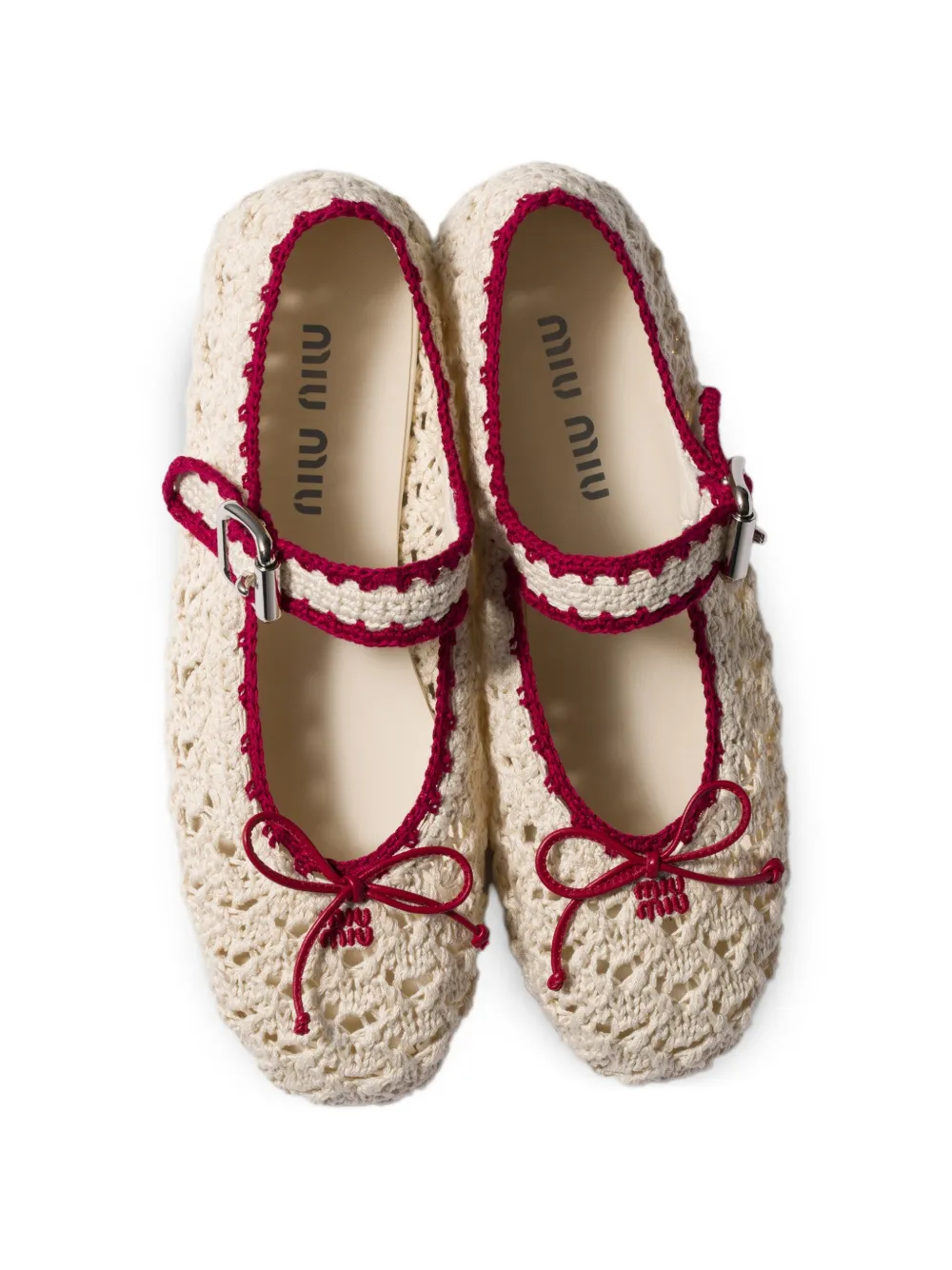 Miu Gehaakte ballerina's Beige