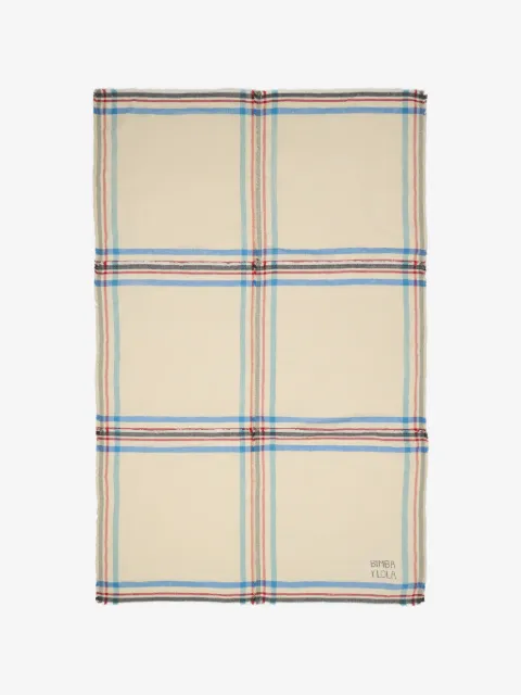 Bimba y Lola check-pattern frayed-edge beach towel