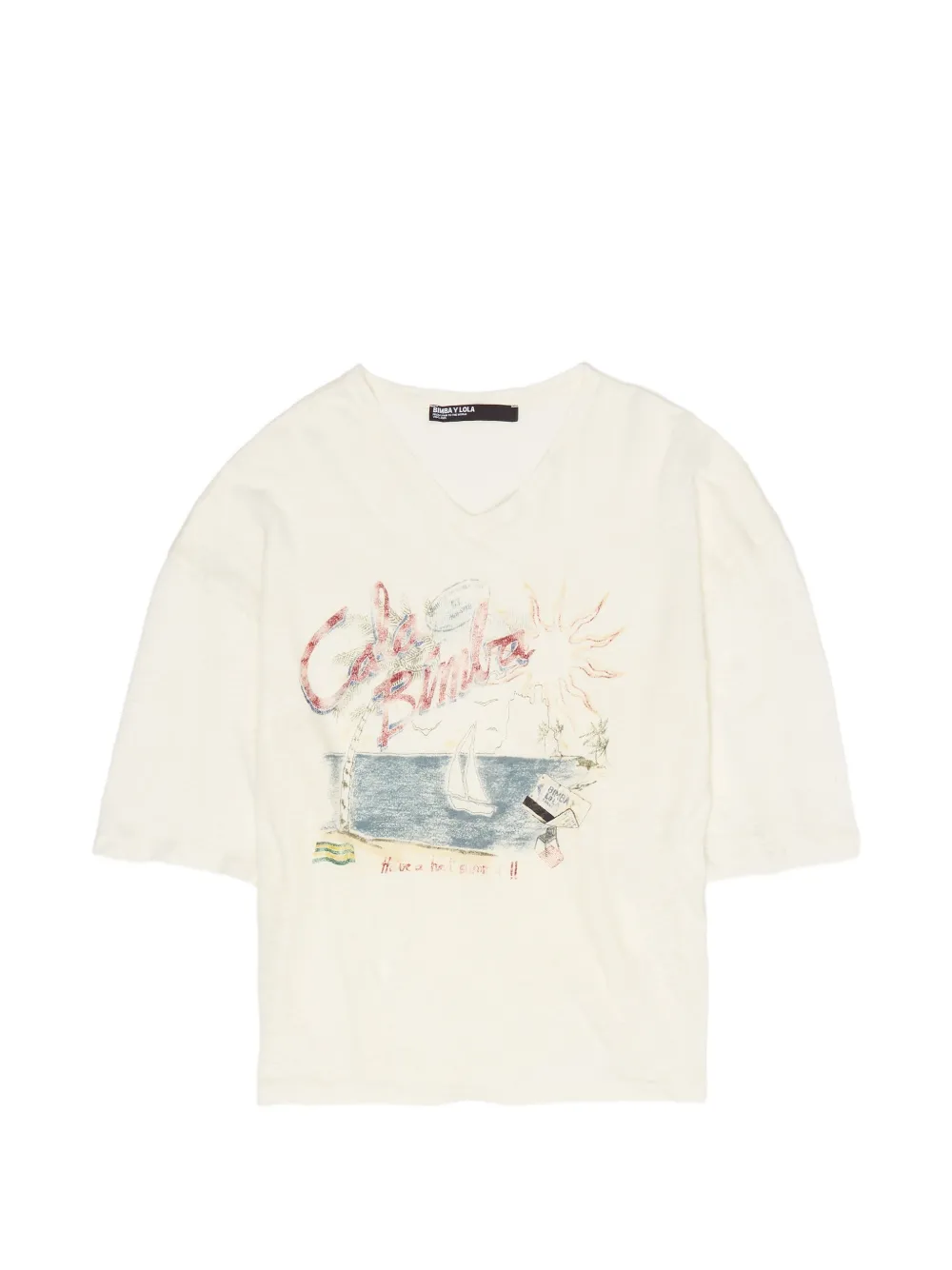 Bimba y Lola T-shirt Cala con scollo a V - Toni neutri