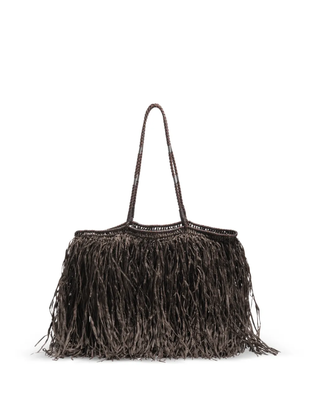 Bimba y Lola Borsa a spalla Kurt grande con frange - Marrone