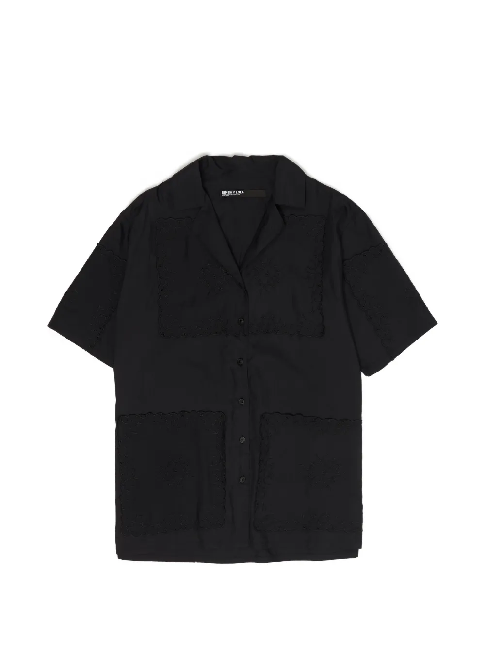 Bimba y Lola Camicia con ricamo - Nero