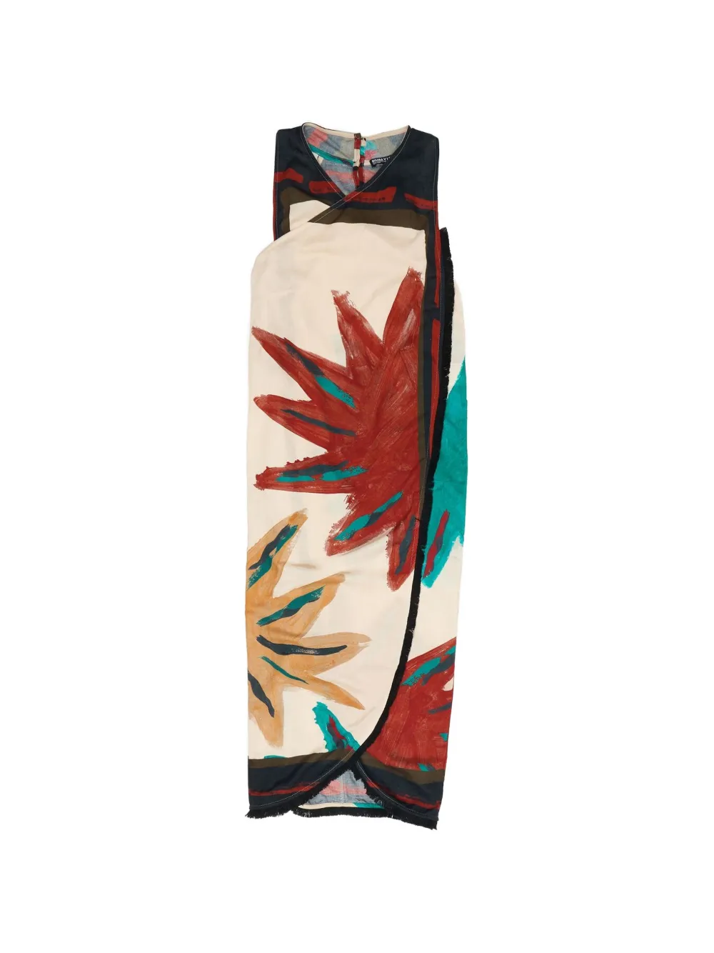 BIMBA Y LOLA fringed floral-print midi wrap dress