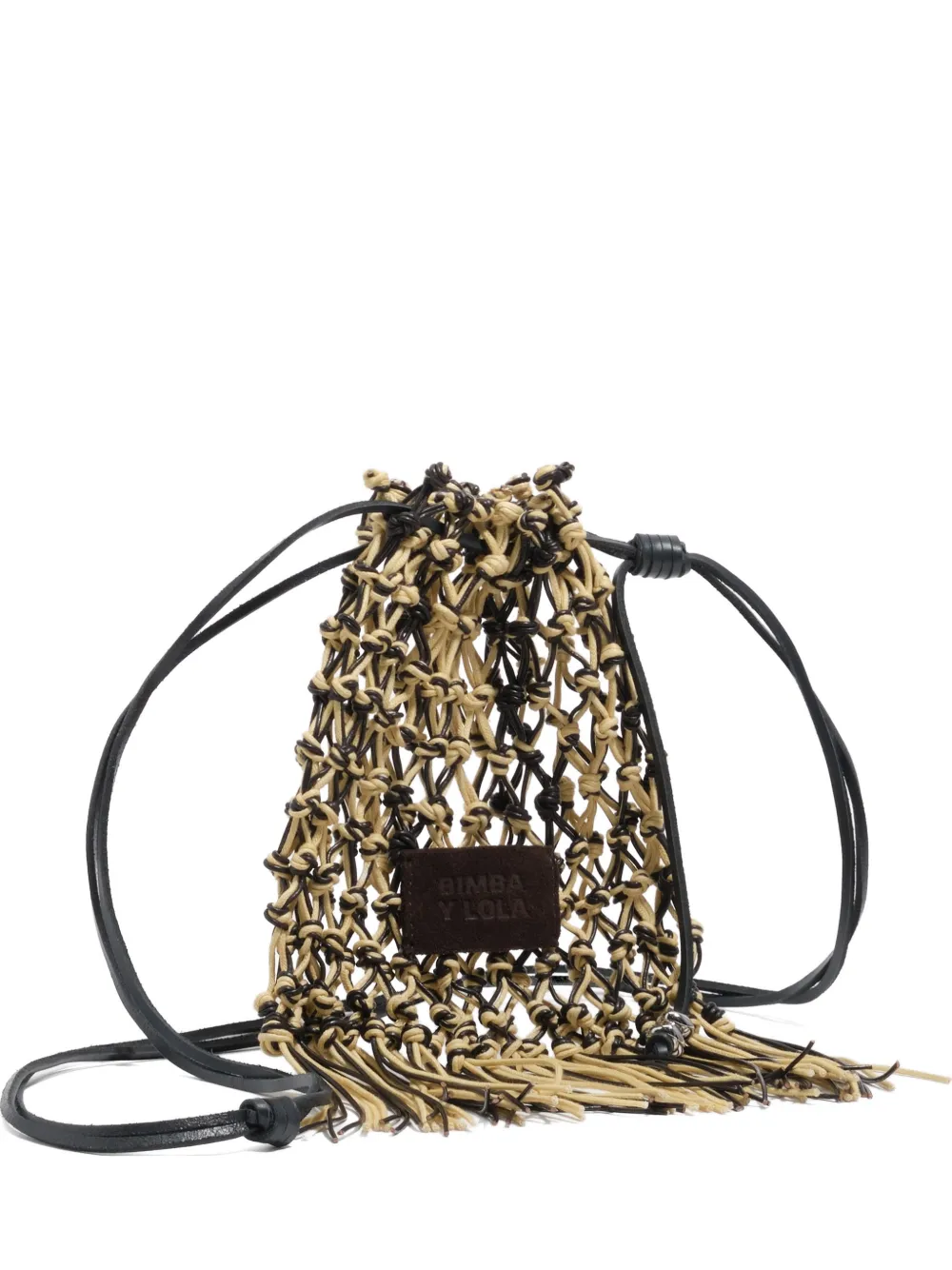BIMBA Y LOLA Geknoopte bucket-tas met franje Beige