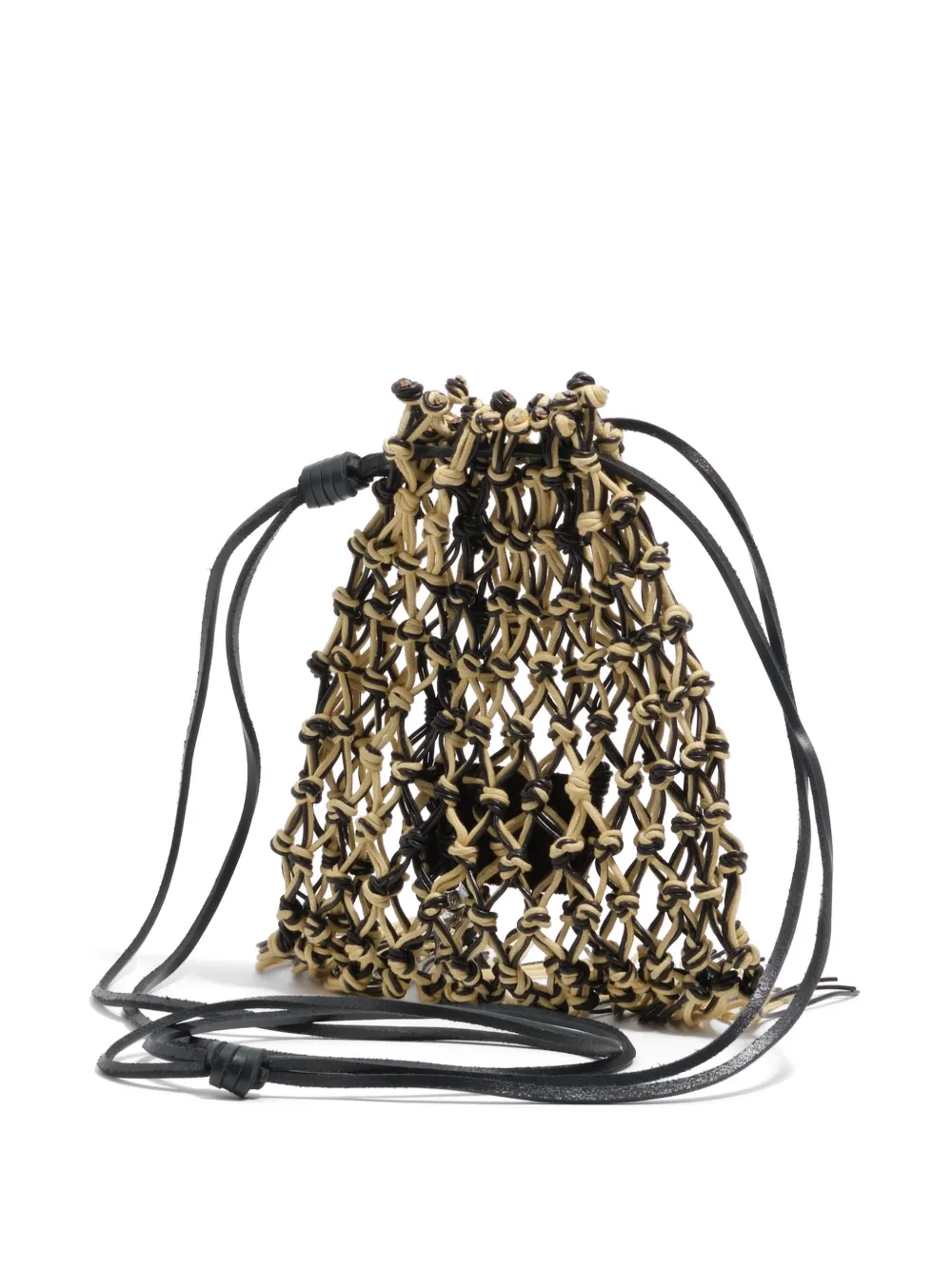 BIMBA Y LOLA Geknoopte bucket-tas met franje Beige