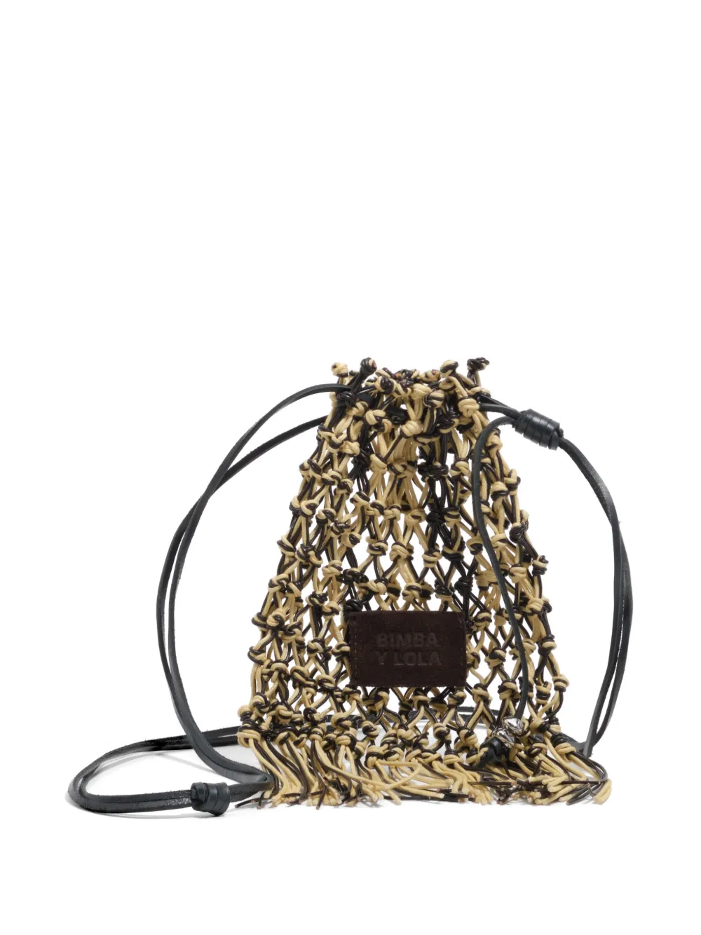 BIMBA Y LOLA Geknoopte bucket-tas met franje Beige