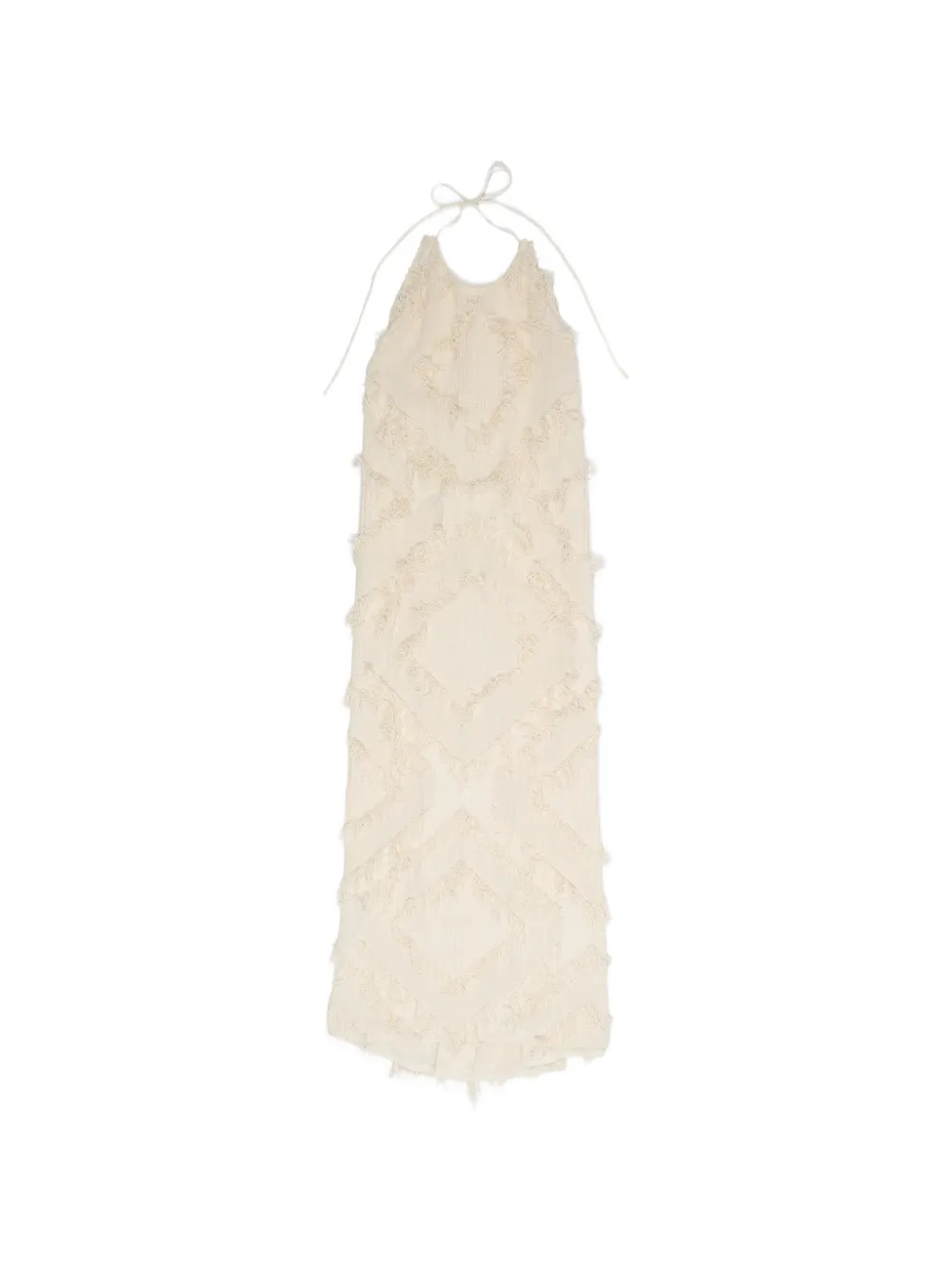 Bimba y Lola Neckholderkleid mit Fransen - Nude