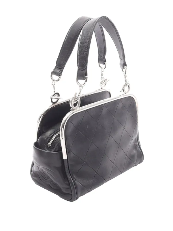 シャネル　アルティメットソフトフレーム　ハンドバッグ　ラムスキン　2912 CHANEL Pre-Owned 2005-2006 ラムスキン アルティメット ソフト