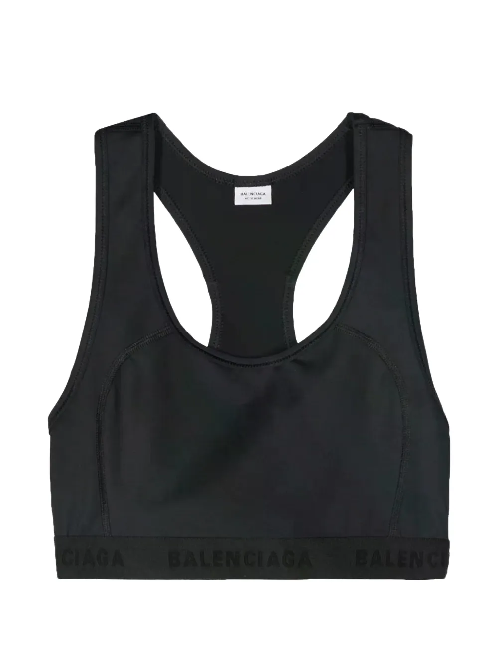 Balenciaga logo-band racerback top - Nero
