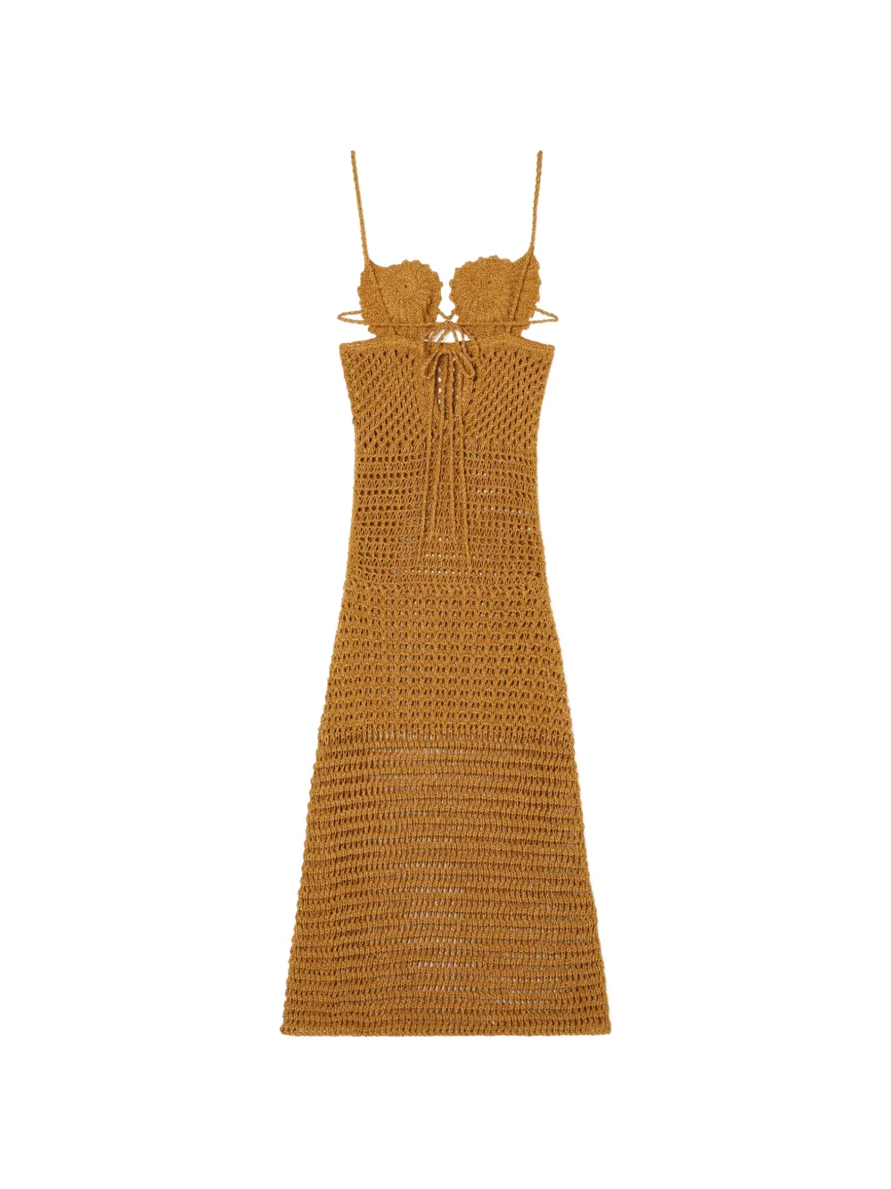 Alanui The Sound Of The Sea shell gehaakte opengebreide maxi-jurk Bruin