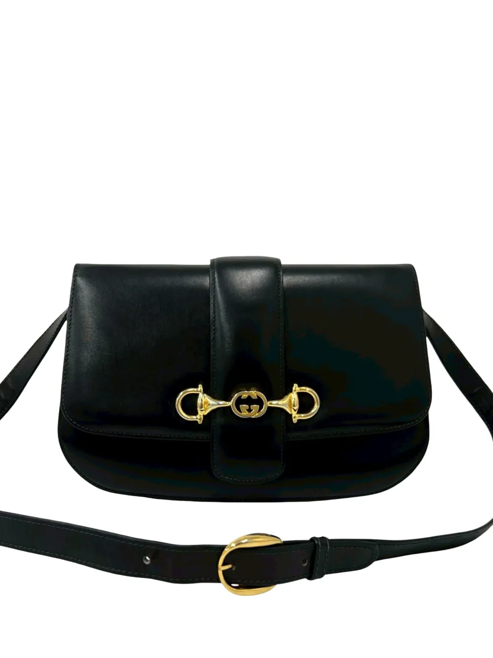Gucci Pre-Owned 20th Century Calfskin Horsebit Flap crossbody bag - Blu