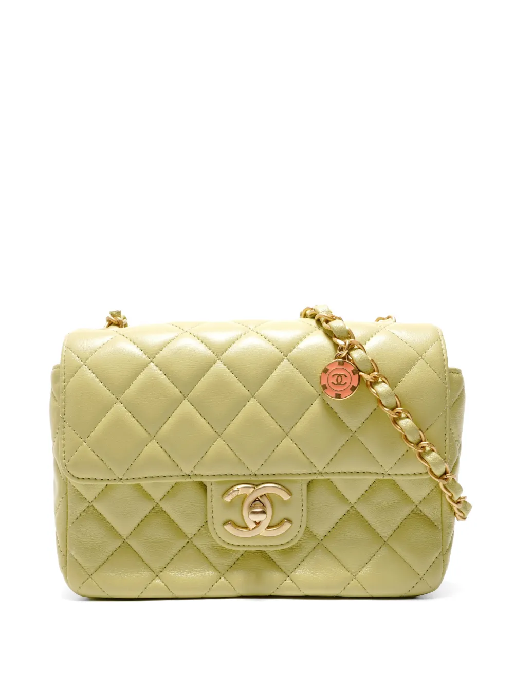 Pre-owned Chanel 2021-2026 Matelass Flap Shoulder Bag In Green