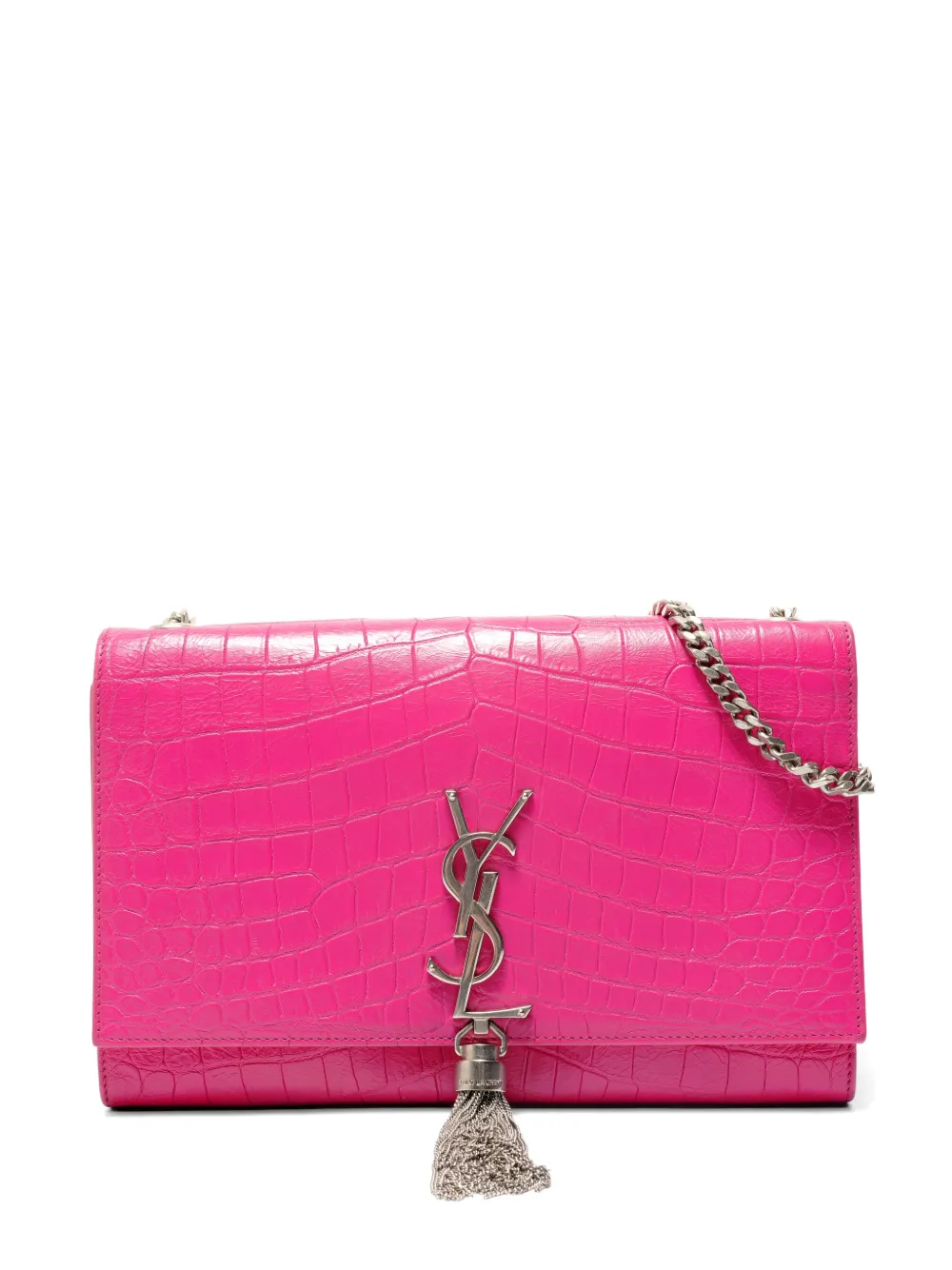 Saint Laurent Pre-Owned 2015-2016 crocodile-embossed leather chain bag - Rosa