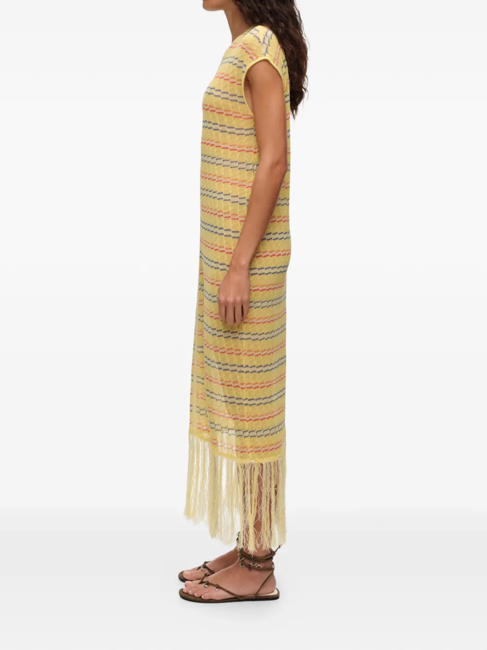 BIMBA Y LOLA Jurk met franje Geel
