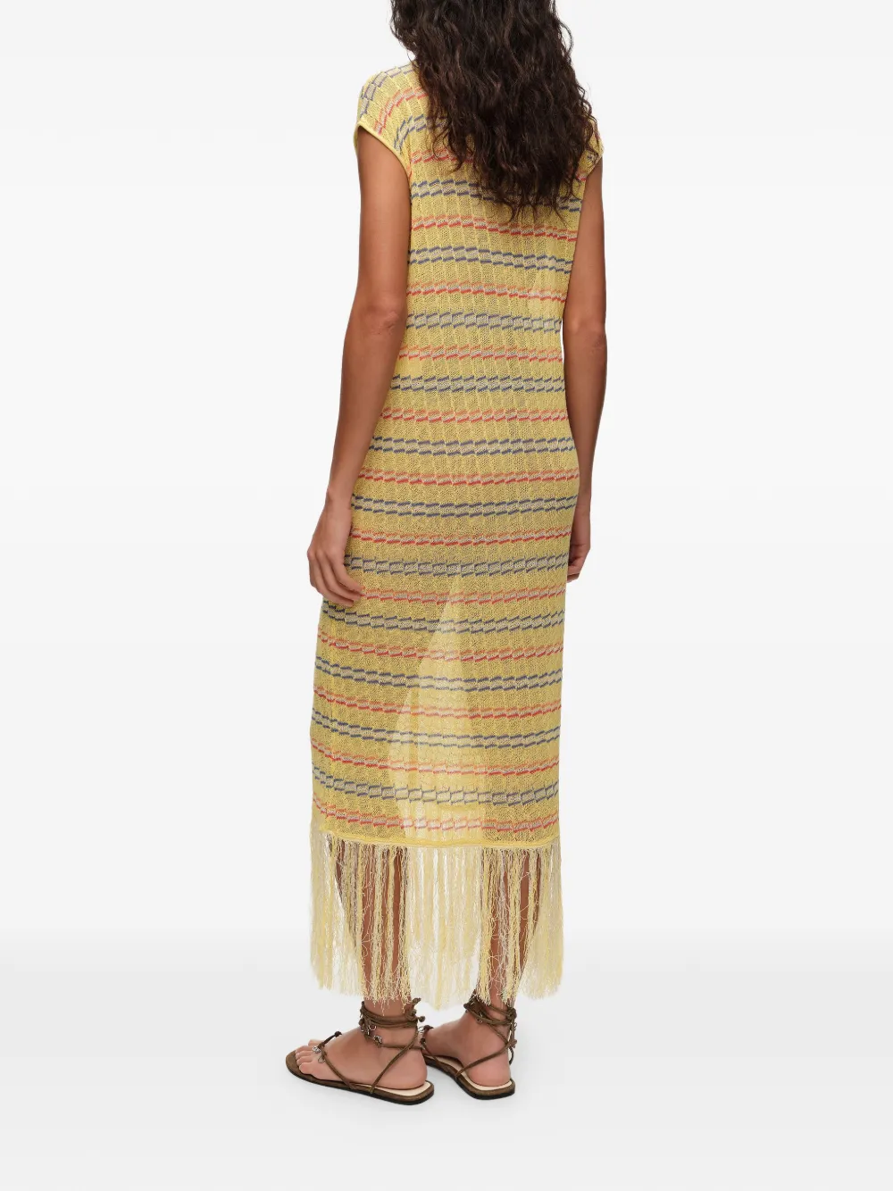 BIMBA Y LOLA Jurk met franje Geel