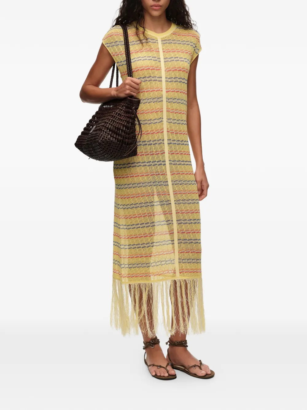 BIMBA Y LOLA Jurk met franje Geel
