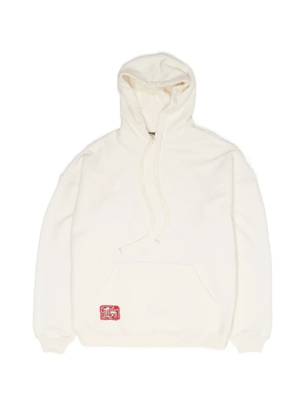 Bimba y Lola lace-panelled logo-patch hoodie - White