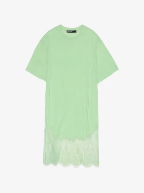 BIMBA Y LOLA lace-trim scalloped-hem mini T-shirt dress