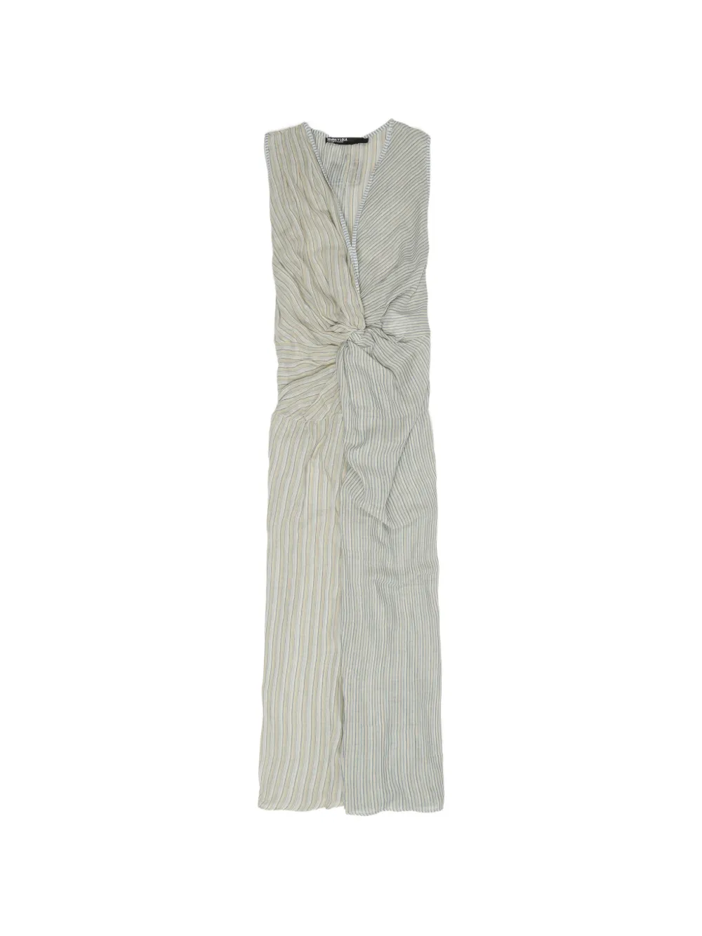Bimba y Lola Gestreiftes Maxikleid mit Knotendetail - Nude