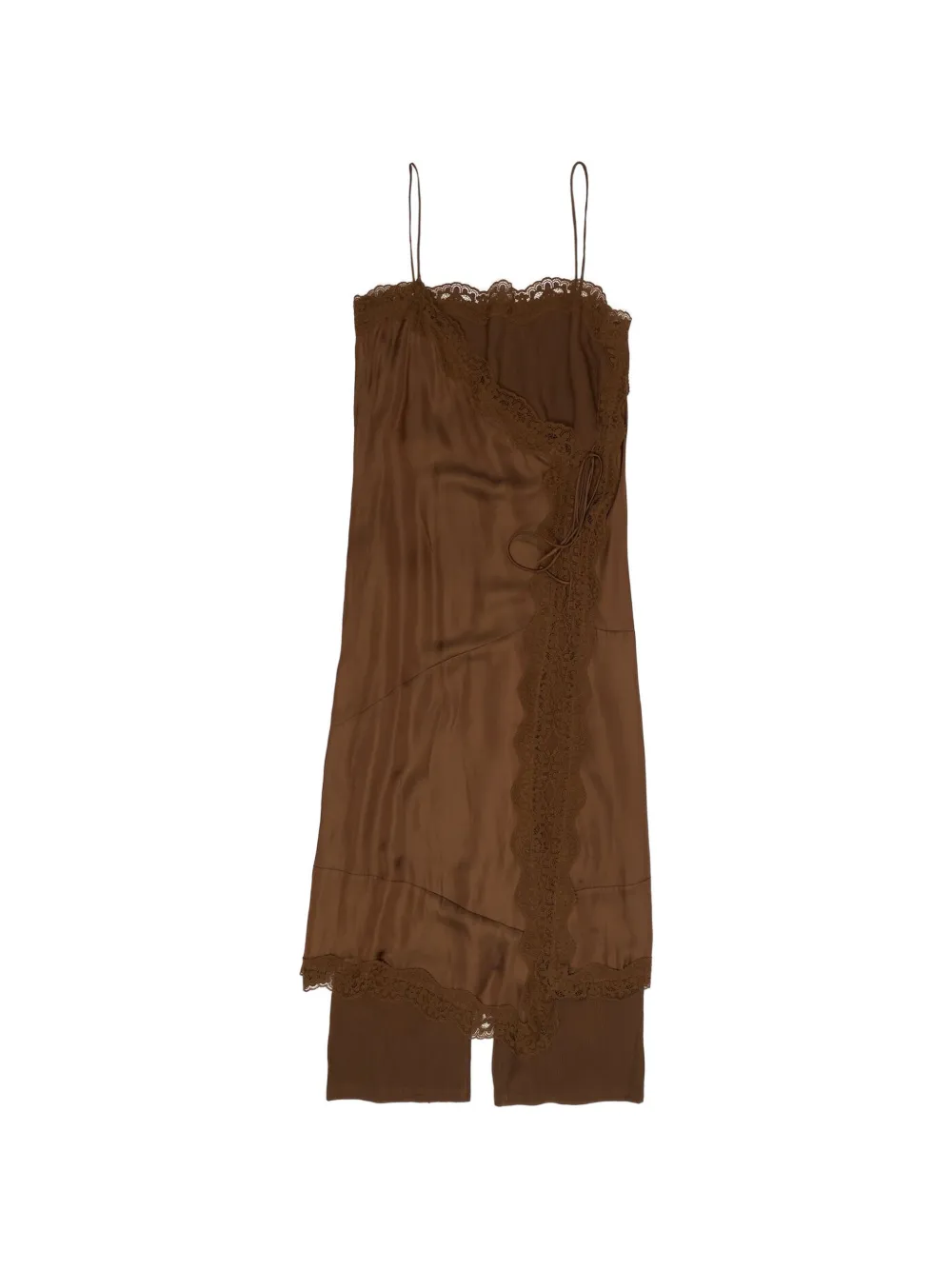 BIMBA Y LOLA robe longue et pantalon à finitions en dentelle - Marron