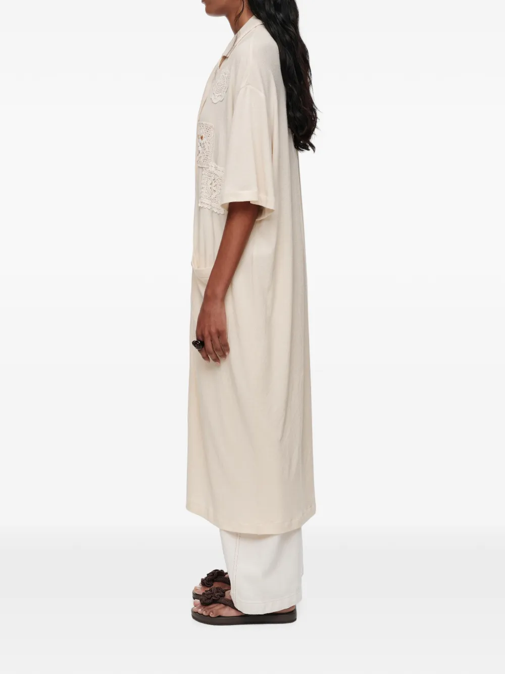 BIMBA Y LOLA Blousejurk met gehaakte details Beige