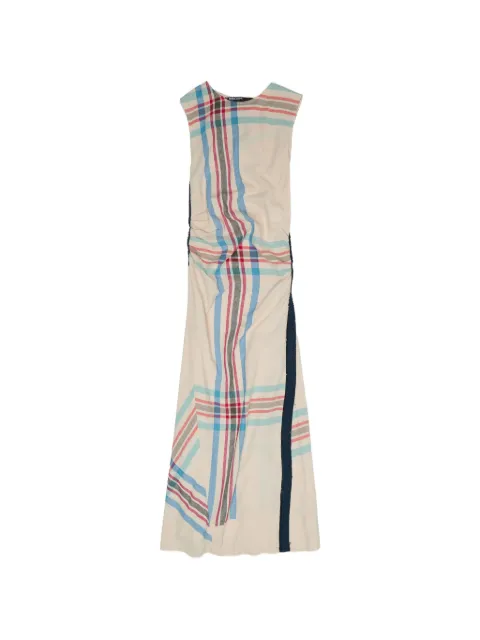 Bimba y Lola check-print fringed-trim maxi dress