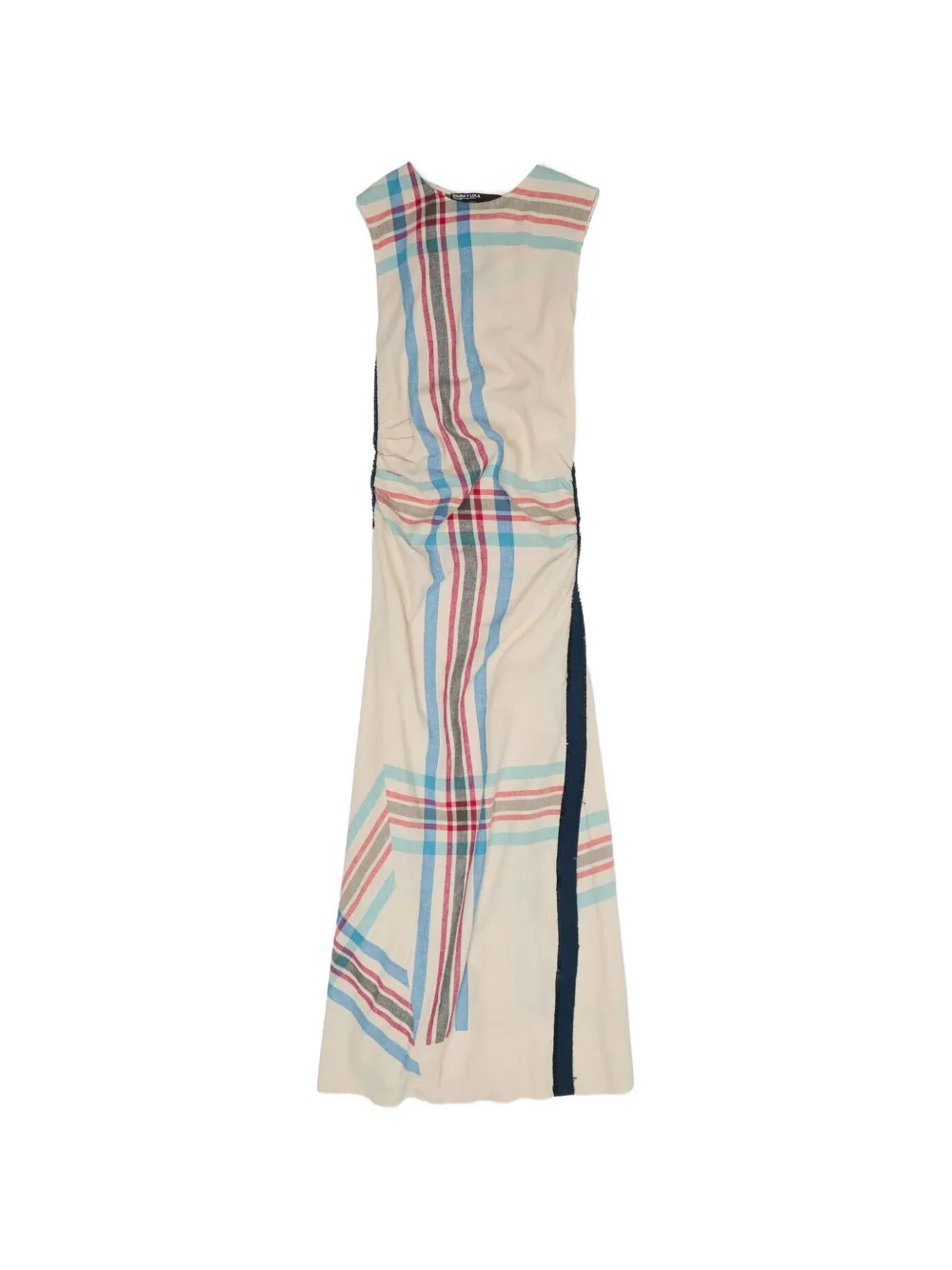 BIMBA Y LOLA linen striped sleeveless dress with overlay strap
