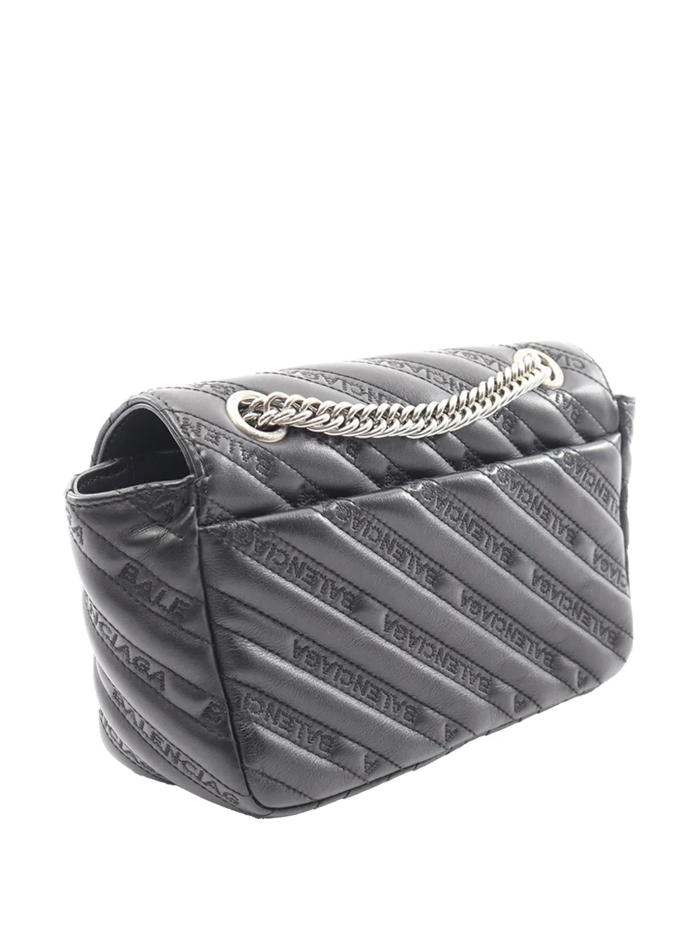  Balenciaga Pre-owned Sac Porté épaule En Cuir à Logo Et Chaîne Bb (2010-2026) - Noir 