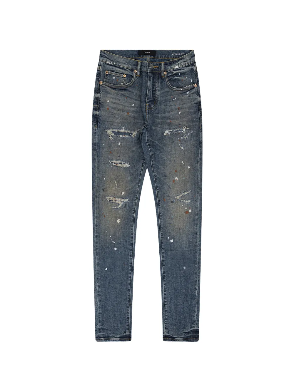 Purple Brand paint-splatter distressed jeans - Blau