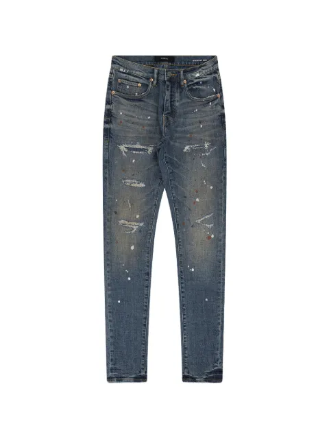 Purple Brand paint-splatter distressed jeans
