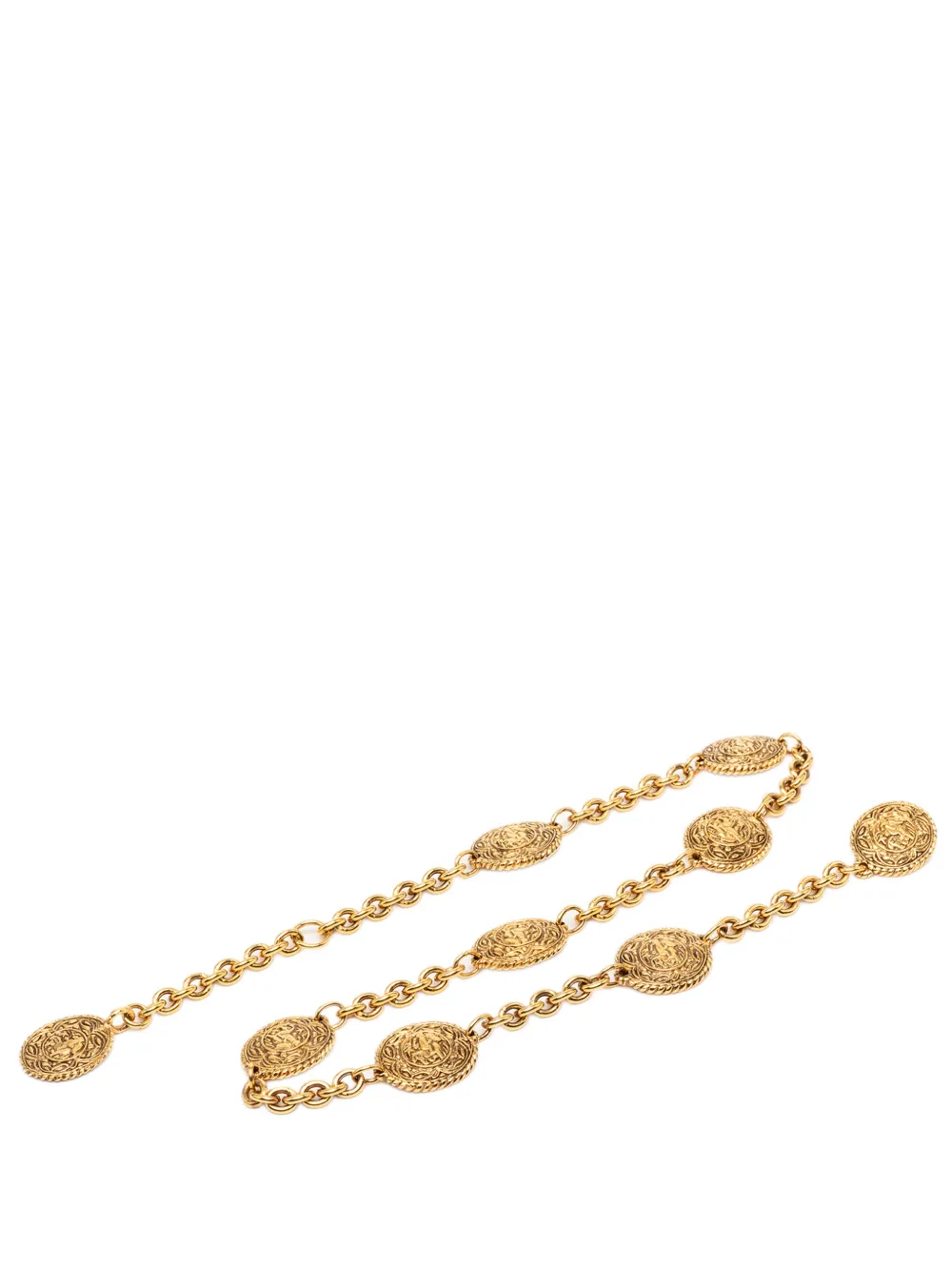 CHANEL Pre-Owned 1970-1980 Gold Plated Equestrian Medallion Chain belt