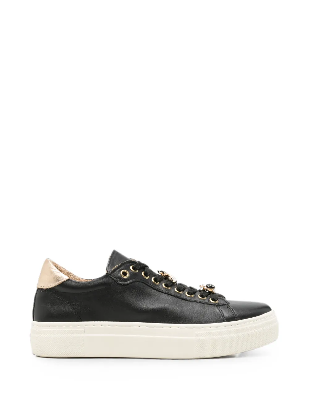 SERGIO MORETTI FIRENZE insect-embellished metallic-panel sneakers - Schwarz