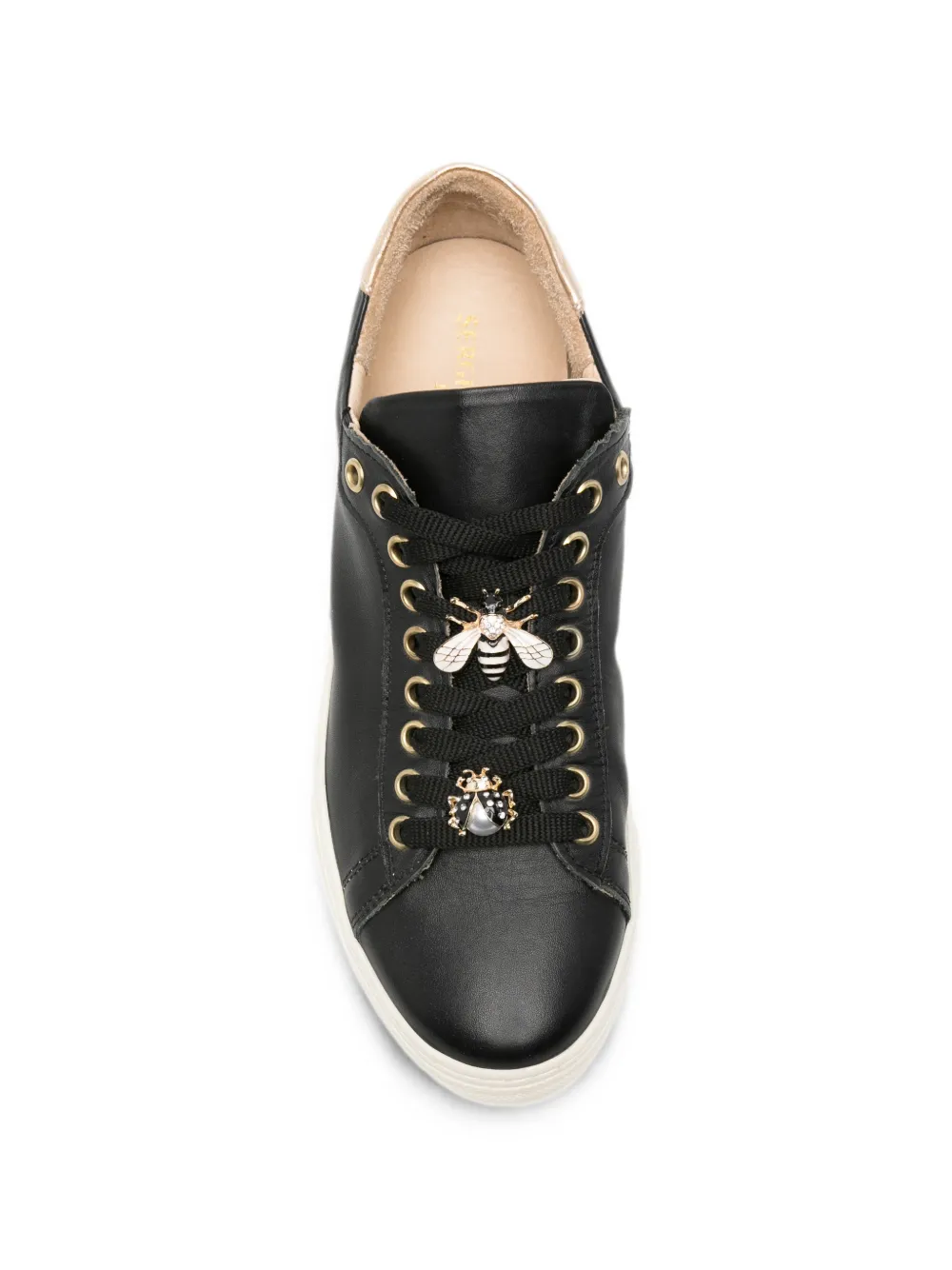 SERGIO MORETTI FIRENZE Sneakers verfraaid met insecten en metallic vlak Zwart