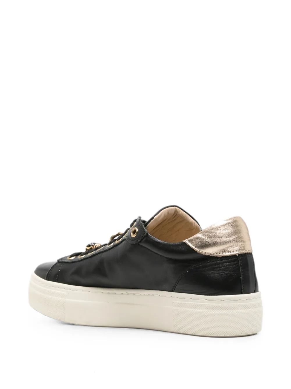 SERGIO MORETTI FIRENZE Sneakers verfraaid met insecten en metallic vlak Zwart