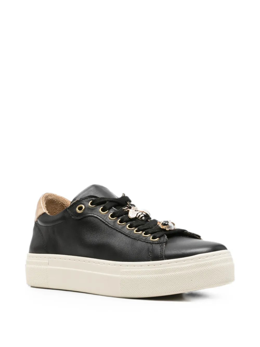 SERGIO MORETTI FIRENZE Sneakers verfraaid met insecten en metallic vlak Zwart