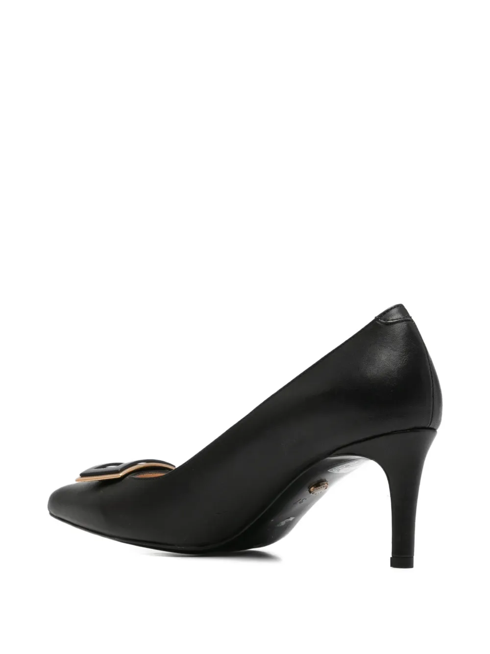 SERGIO MORETTI FIRENZE Pumps met gespdetail en puntige neus Zwart