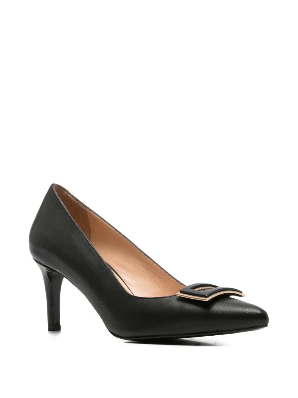 SERGIO MORETTI FIRENZE Pumps met gespdetail en puntige neus Zwart