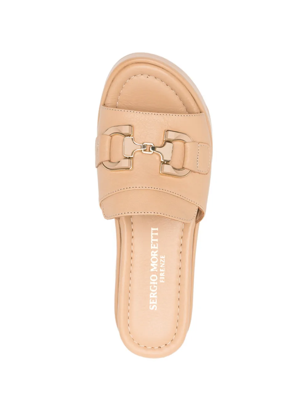 SERGIO MORETTI FIRENZE Horsebit sandalen met plateauzool Beige