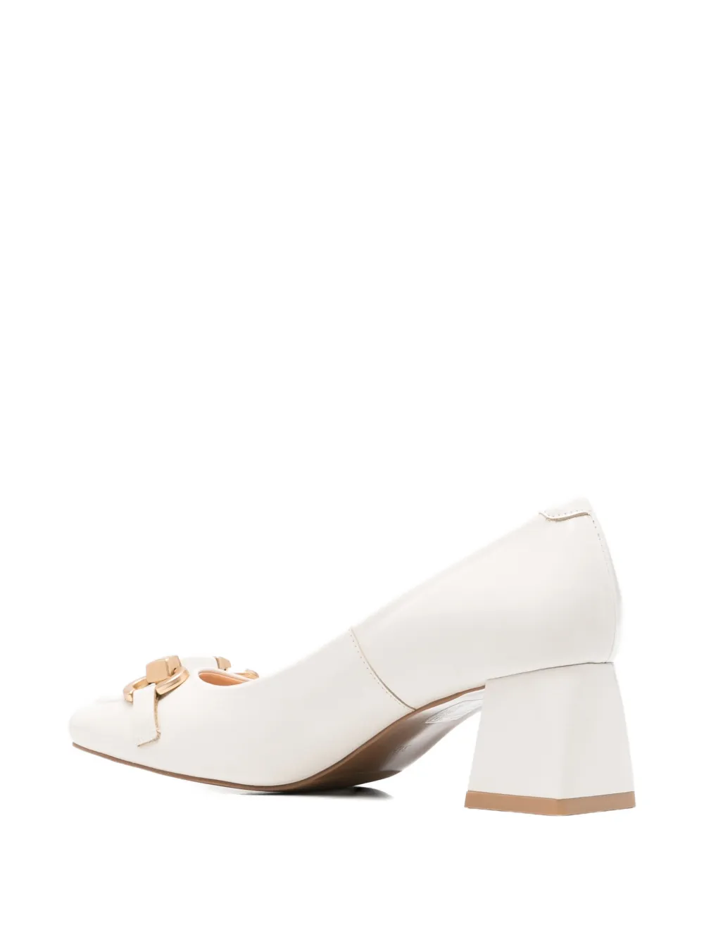 SERGIO MORETTI FIRENZE Pumps met Horsebit-detail en vierkante neus Wit