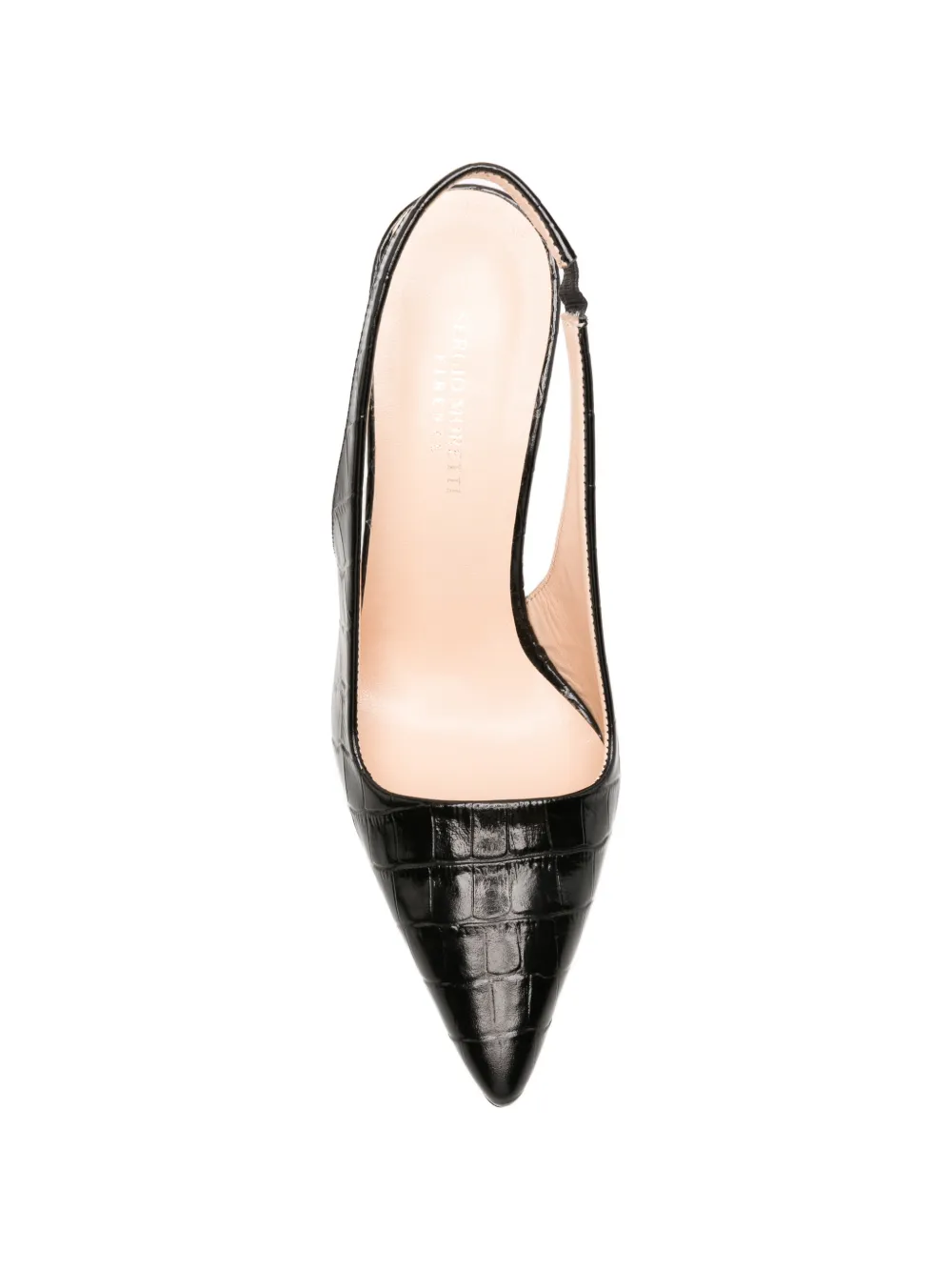 SERGIO MORETTI FIRENZE Slingback pumps met krokodillen-reliëf Zwart