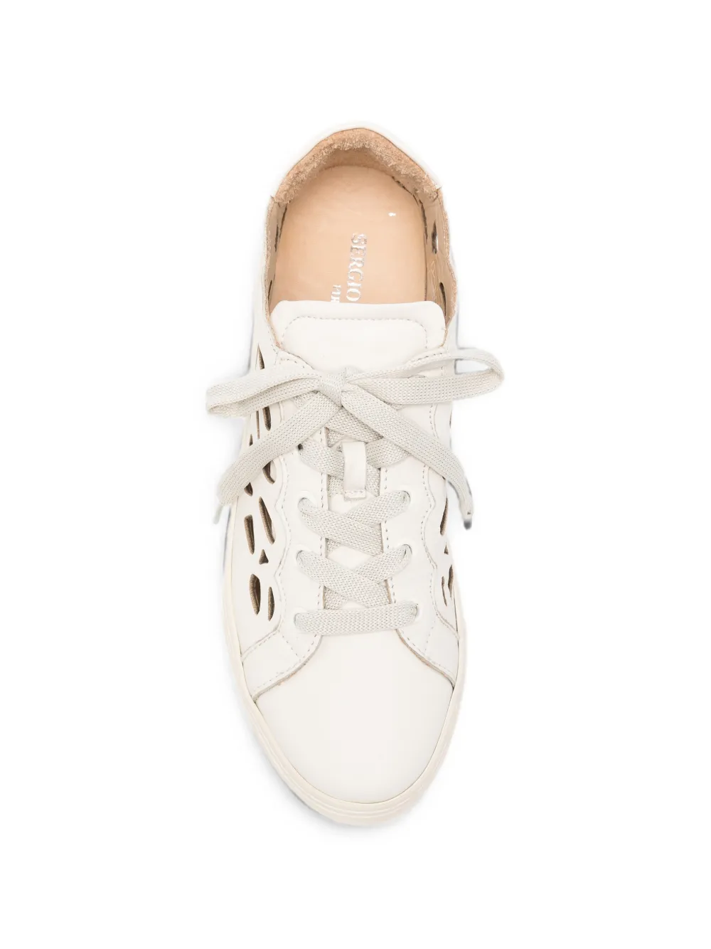 SERGIO MORETTI FIRENZE Gewelfde sneakers met uitgesneden details Beige